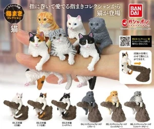 Bandai Gashapon Figure Yubimaki Collection Cat Set of 6 Japan Scottish Fold - Picture 1 of 13