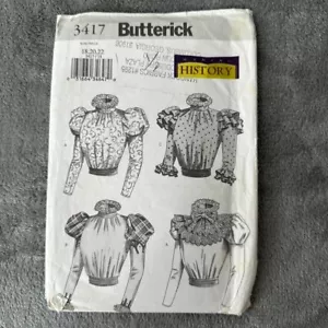 Butterick Pattern 3417 Sz 18-22 Victorian Blouse Collar Sash Top Costume Cosplay - Picture 1 of 6