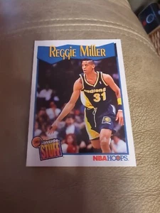 1991-92 NBA Hoops Basketball Reggie Miller Inside Stuff #303 Indiana Pacers  - Picture 1 of 2