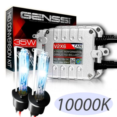 H11 HID Kit 10k Bright Blue Headlight Conversion Xenon Light Bulb 35w Ballast - Image 1 of 4