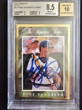 1991 Donruss Elite Signature Series Ryne Sandberg 1252/5000 BGS 8.5 NM-MT AU  10