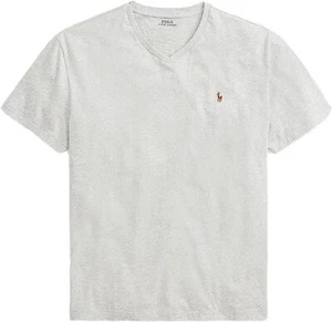 Polo Ralph Lauren Men's Tee SS Slim-fit V-Neck Grey Heather T-Shirt, S, XL, 2XL - Picture 1 of 4
