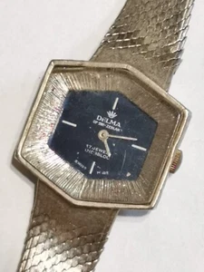 Delma Switzerland Vintage 17 Jewel Incabloc Watch Silver Geometric Unusual - Picture 1 of 16