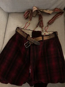 vintage woolrich hunting pants, plaid, with original suspenders size small - Picture 1 of 5