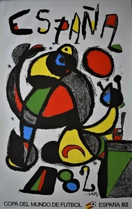 Original Spanish 1982 World Cup of Soccer Poster by J. Miró - Foto 1 di 1
