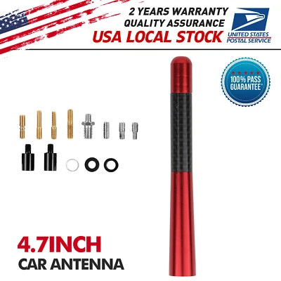 Antena de radio de coche de fibra de carbono roja OEM de 4,7 pulgadas para GMC Sierra 1500 1985-2005 Foto 1 de 4