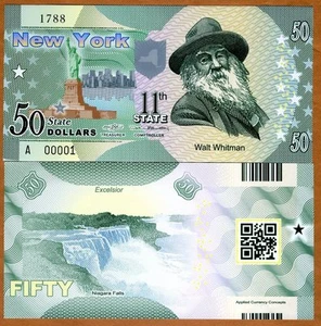 USA States, New York, $50, Polymer, ND (2014), P-N/L, UNC - Picture 1 of 1