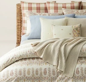 RALPH LAUREN Home Kathryn Linen Embroidered Floral Throw Pillow, Cream NWT - Picture 1 of 10