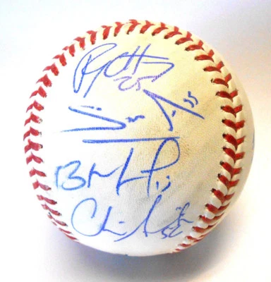 Ryon Healy Sean Manaea Bob Melvin 签名 亲笔签名 2017 奥克兰田径 A's — 第 1/4 张图片