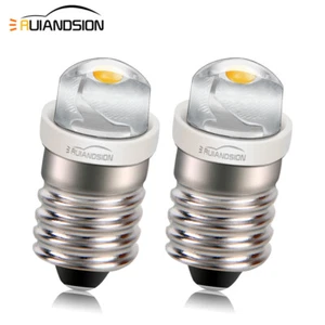 2pcs 4300K DC 6V E10 LED Bulb Screw Base Globe for Torch Flashlight Bicycle Lamp - Picture 1 of 9