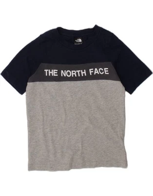 THE NORTH FACE Boys Graphic T-Shirt Top 4-5 Years Grey Colourblock Cotton AQ04 - Image 1 of 3
