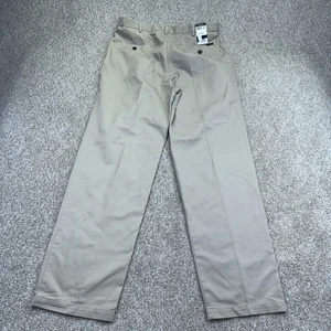 NEU VINTAGE Haggar Khaki Hose Herren Größe 34x34 Beige Plissee Erweiterbare Taille - Bild 1 von 12