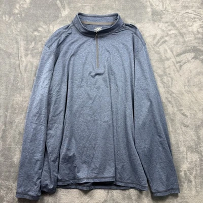 GH Bass & Co Men's 1/4 Zip Long Sleeve Pullover Blue 2XL - Image 1 of 3
