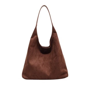 Suede Tote Bag For Women,Brown Suede Handbag,Suede Shoulder Bag,Office Tote H... - Picture 1 of 6
