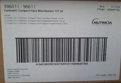 DANONE DEUTSCHLAND GMBH Fortimel Compact Multifibre Mischkarton 32x125ml PZN 8997139 MHD 12/2025