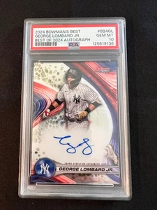 2024 Bowman's Best of 2024 Autographs George Lombard Jr. Auto PSA 10 - Picture 1 of 2