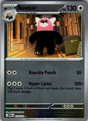 Pokemon | ME01: Mega Evolution | Bewear | 112/132 | NM Reverse Holo - Image 1 of 2