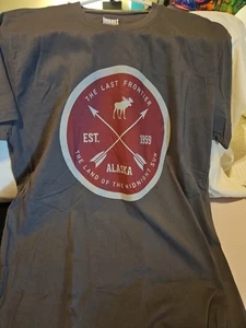 ALASKA TEE MEDIUM NEU THE LAST FRONTIER T-SHIRT Größe MEDIUM Herren NEU MOOSGRÜN - Bild 1 von 3