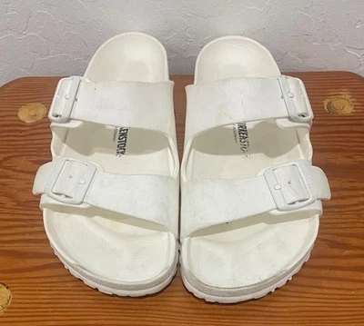 Sandálias Birkenstock tamanho 42 (senhoras 11, masculinas 9) plástico branco EVA impermeável - Imagem 1 de 4