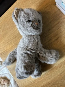 Vtg 1983 Hallmark Twinkles Gray Kitten Kitty Cat Plush Stuffed Blue Eyes Rattles - Picture 1 of 16