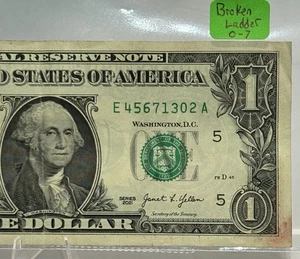$1 Fancy Serial Number, Broken Ladder, Complete 0-7! 🔥🔥 4567 1302 - Picture 1 of 3