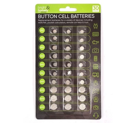 30Pcs Assorted Coin Cell Battery Watch Calculator Button Toys Batteries Set UK - Image 1 of 4