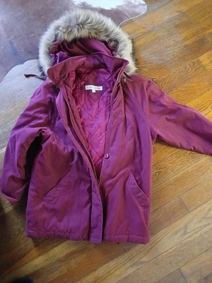 London туман выстеганный мех с капюшоном куртки женщин полный молнии с подкладкой зимнее пальто средний - Изображение 1 из 4