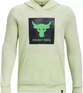 Under Armour Hoodie Boys Medium Green Cotton Rival Fleece Project Rock - Picture 1 of 4