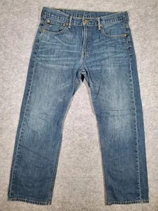 Levis 569 Jeans Mens 34x32* Blue Loose Straight Medium Wash Denim Baggy Workwear - Picture 1 of 15