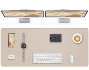 Leather Desk Pad Protector Office Desk Mat Large Mouse Pad Non-Slip PU Leathe... - Picture 1 of 9