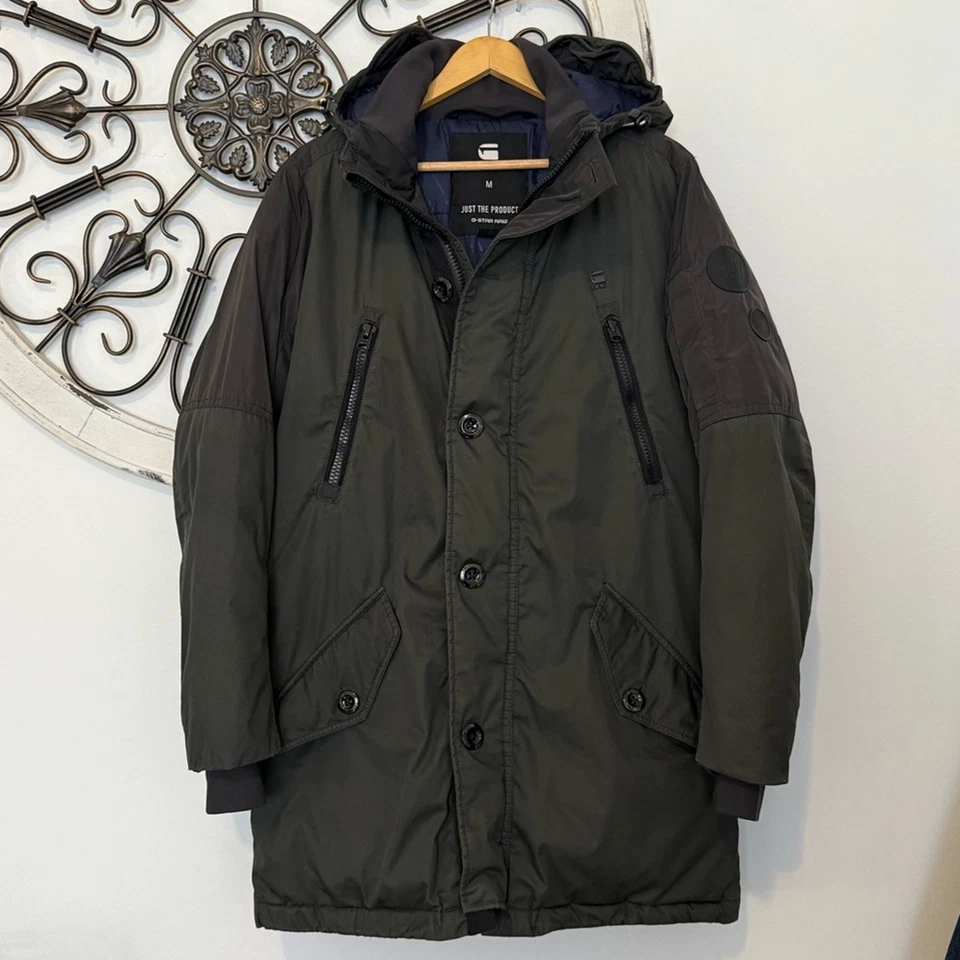 Chaqueta Parka G-Star RAW Whistler Con Capucha Verde Oliva Talla Hombre’s M Mediana Foto 1 de 4