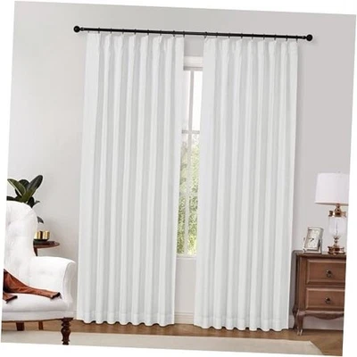  Blackout Curtain Pinch Pleated Drape with 38"W x 95"L (Pack of 1) White - Image 1 of 4