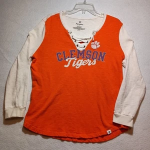 Womens Clemson Tigers Fanatics Long  Sleeve Shirt Tie-Up Size XL - Picture 1 of 11