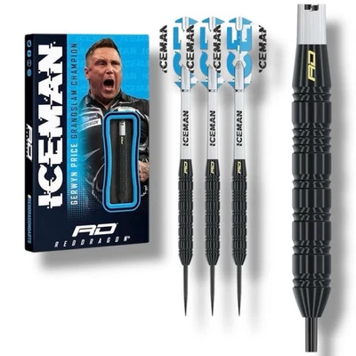REDDRAGON Dartpfeile Steeldarts Profi Red Dragon ICEMAN 22g Gerwyn Price Razor Edge Grip