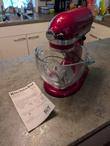 Red Artisan Design KitchenAid Mixer 325 Watts 5 Qt Wisk Hook Batter KSM155GBCA - Picture 1 of 13