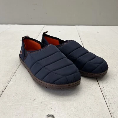 Navy Blue & Orange Puffer Style Slip-On House Slippers Men's Size 12 NEW - Image 1 of 4