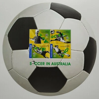 2006 Australia Football Soccer Miniature Sheet Fine Used (CTO, OG)澳洲足球小全张(原胶盖销) - Image 1 of 2