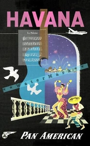 La Habana Cuba 1950 Fly Pan American Vintage Póster Impresión Retro Aerolínea Decoración de Pared - Imagen 1 de 4
