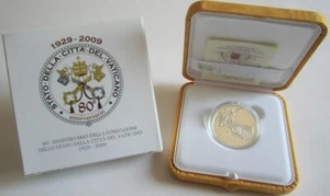 vaticano 10 euros plata prueba 80 aniversario de la fundación de la ciudad vaticana - Imagen 1 de 3