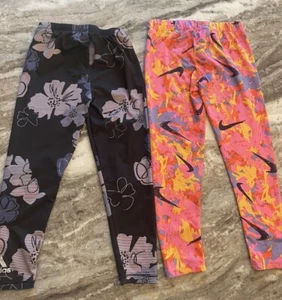 Nike Size 6 Legging & Adidas size 5 Floral Legging - Picture 1 of 6