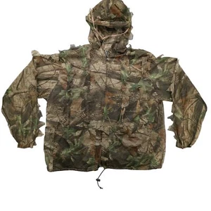 RedHead 3D Leafy Camo Hunting Jacket Mens Large Hooded Lightweight Zip Mesh - Picture 1 of 10