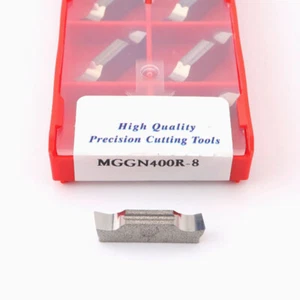 10P MGGN400R-8 MGGN400 CNC Carbide Grooving Inserts Lathe Tools For Aluminium - Picture 1 of 4