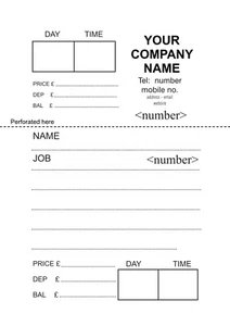 100 A6 job cards - Personalised, numbered and perforated - Picture 1 of 3