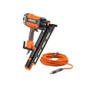 RIDGID Framing Nailer 21-Degree 3-1/2" Round Head w/ 1/4" 50' Lay Flat Air Hose - Picture 1 of 7