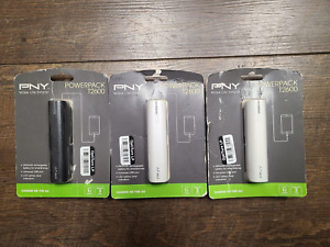 LOT OF 3 PNY PowerPack T2600 with Micro USB Cable.  Brand New sealed