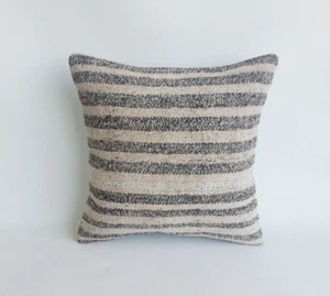 copricuscino kilim vintage a righe, cuscino kilim fatto a mano 16x16 - Foto 1 di 10