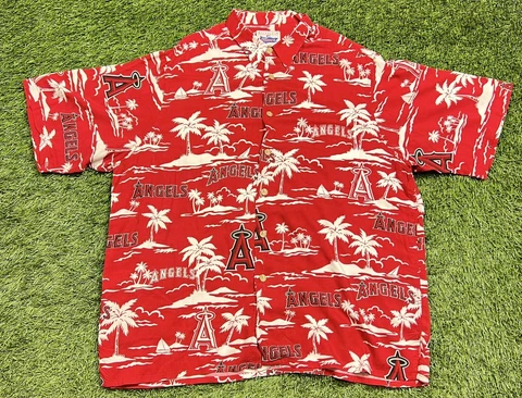 Genuine Merchandise Reyn Spooner Los Angeles Angels MLB Button Up Shirt 2XL AOP Cover