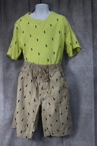 Beverly Hills Polo Club Boy's Yellow Short Sleeve T-Shirt Tan Shorts Size 10 - Picture 1 of 6