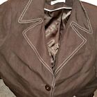 Planet Size 16 Ladies Dark Brown Jacket Lined With Buttons & Pockets Silk/Linen