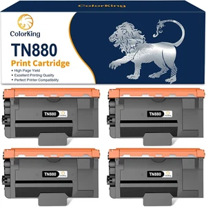 Confezione da 4 cartucce toner nere per stampante ad alto rendimento per Brother TN880 TN-880 - Foto 1 di 4